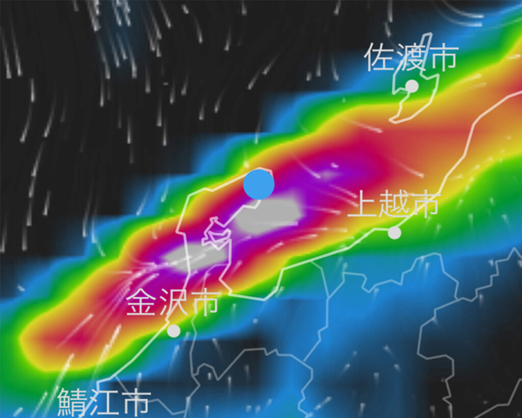 能登の線状降水帯